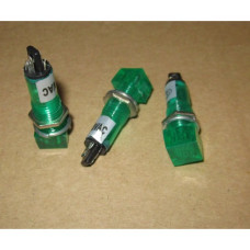 Индикатор (Лампочка неоновая в корпусе) N-802-G 220V (зеленый) D=10мм