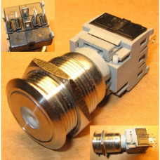 Кнопка антивандальная LAS1-BGQ-11D/Y on-(off)+off(on металл