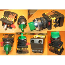 Переключатель позиционный 3SA12-22E-11XD/21 (green / зеленый, N/O + N/C, со стандартной ручкой и подсветкой, 2 позиции)