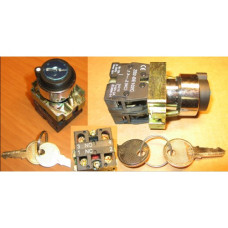 Переключатель позиционный с ключом 3SA8-BG25 (N/O - N/C, 2 положения, мет. корпус)