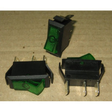 Рокерный переключатель ASW-09-102 on-on зеленый (Rocker switch 20A 12V !!! DC 10A 125VAC)
