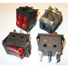 Рокерный переключатель IRS-2101-3C on-off (15/20A 250/150VAC, красный, 2-й, "широкий")