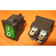 Рокерный переключатель MIRS-201(A) on-off зеленый (6.5A/250V, 13A/125V AC)