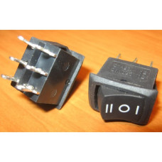 Рокерный переключатель MRS-203-3 on-off-on черный (DPDT 6P, 6A 125VAC 3A250VAC)