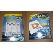 Пылесборники Euro clean E-52/4 шт. THOMAS cинтетический, многослойный, повышенной фильтрации.