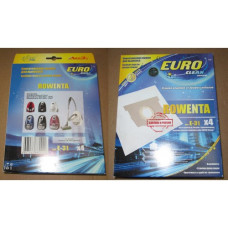 Пылесборники Euro clean E-31/4 шт. ROWENTA cинтетический, многослойный, повышенной фильтрации.