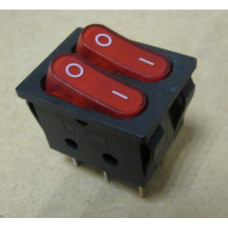 Рокерный переключатель KCD4-2101N-C3-R/6P on-off (2-х клавишный) (красный)
