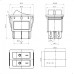 Рокерный переключатель KCD4-2101N-C3-R/6P on-off (2-х клавишный) (красный)
