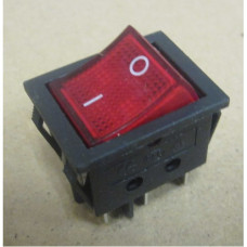 Рокерный переключатель KCD4-302-1C R/6P on-on красный