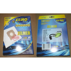 Пылесборники Euro clean E-39/4 шт. ZELMER cинтетический, многослойный, повышенной фильтрации.