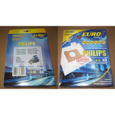 Пылесборники Euro clean E-10/3 шт. PHILIPS cинтетический, многослойный, повышенной фильтрации.