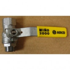 Кран газовый ARCO 1/2" г/ш (ручка) никель